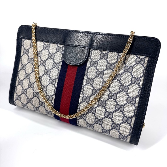Navy Blue Gucci Ophidia Supreme GG Monogram Supreme Clutch/ Crossbody bag - Picture 15 of 17